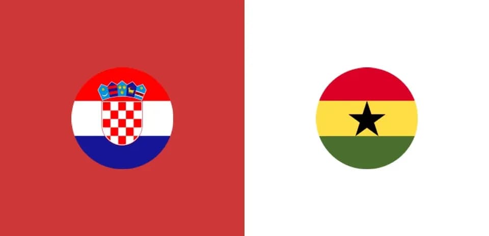 Croatia and Ghana national flags side by side