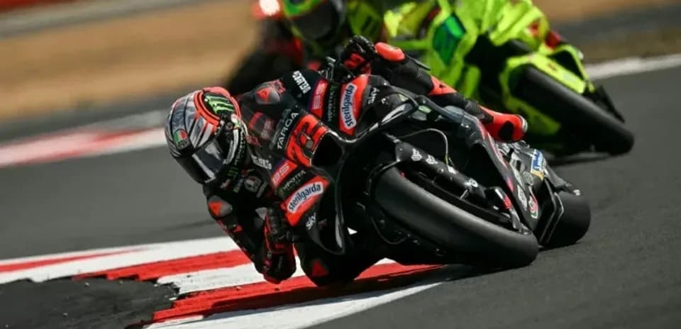 Riders racing on motorcycles during a competition
