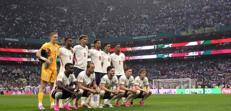 England national team posing before World Cup match