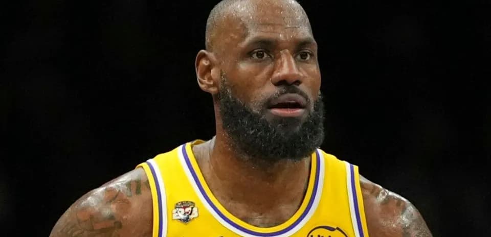Basketball player in Lakers jersey during game