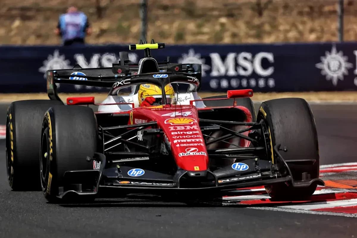 Formula 1 car racing on track during event