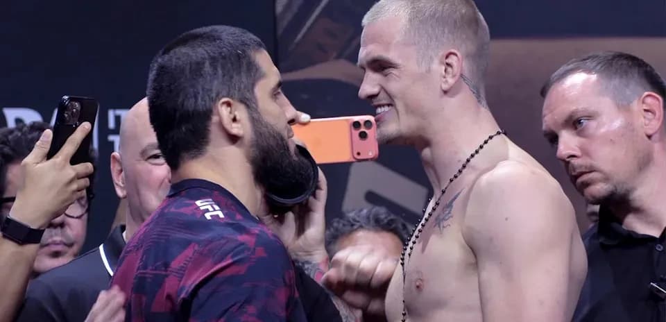 Fighters facing off at UFC weigh-in event