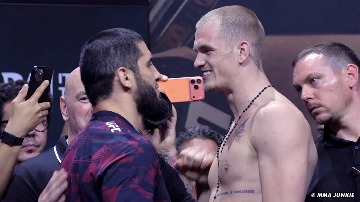 Fighters facing off at UFC weigh-in event
