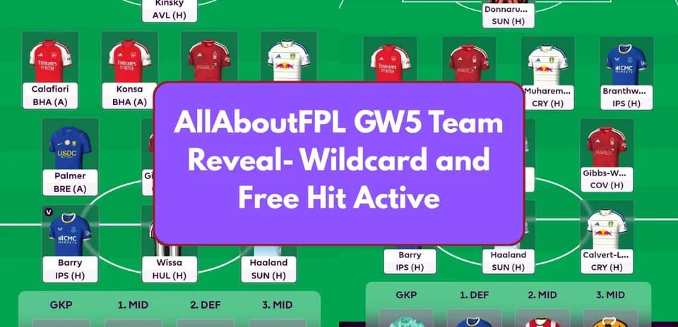 FPL team lineup with active wildcard and free hit