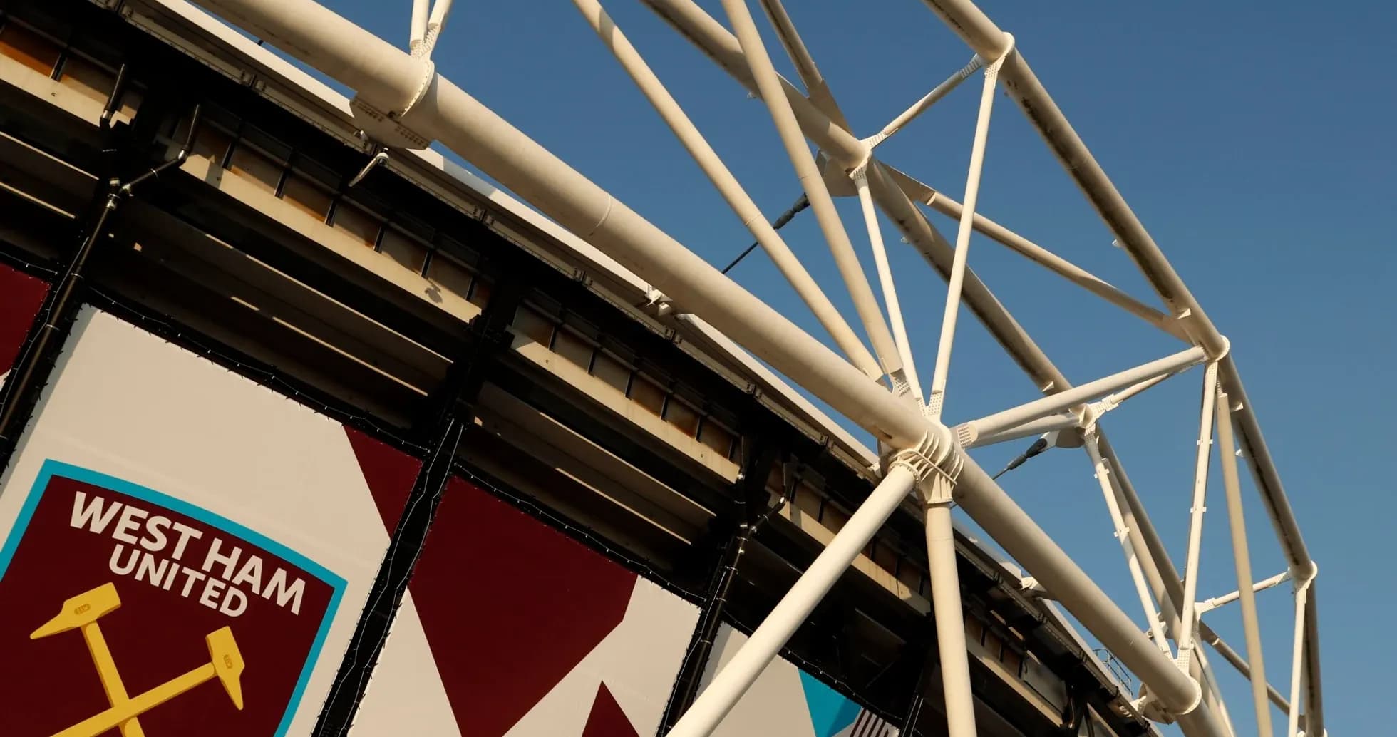 West Ham United stadium exterior with logo