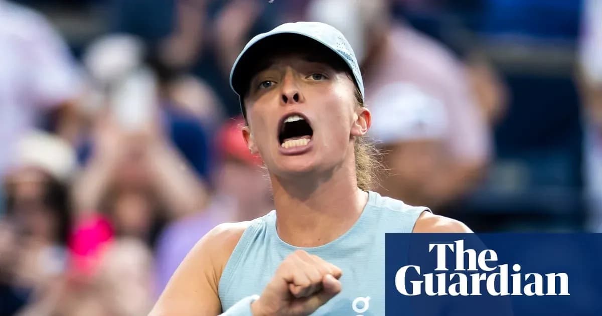 Tennis player celebrating during a match