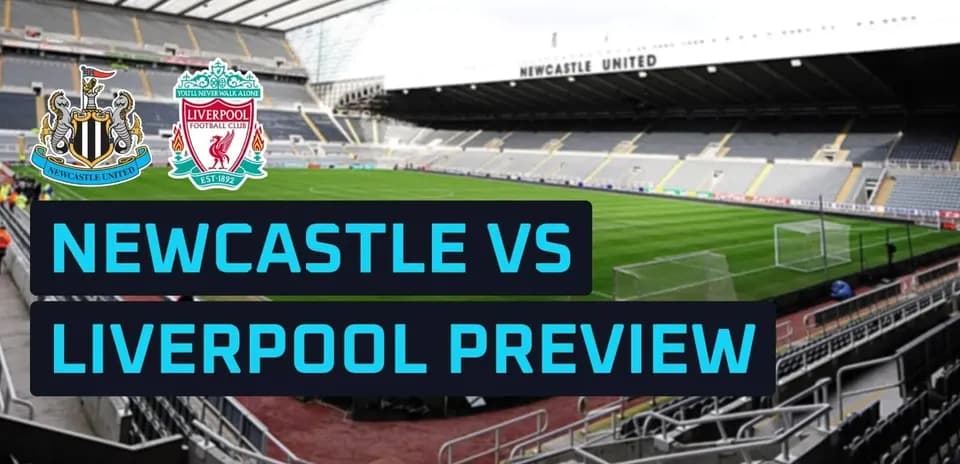 Newcastle United stadium with team logos and match preview
