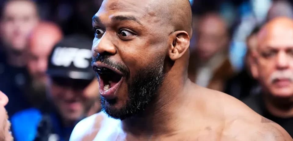 Jon Jones celebrating before UFC fight event