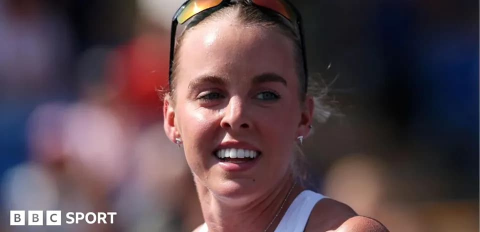 Tennis player smiling during outdoor event