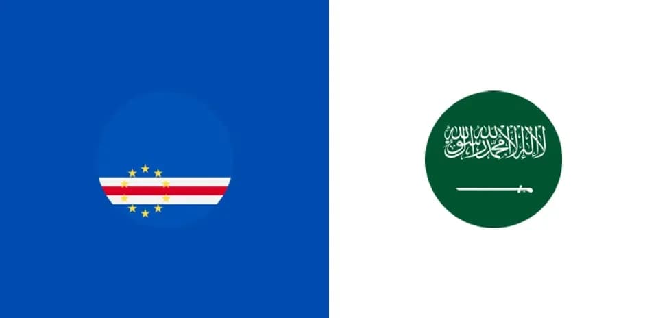 Flag of Cape Verde and flag of Saudi Arabia