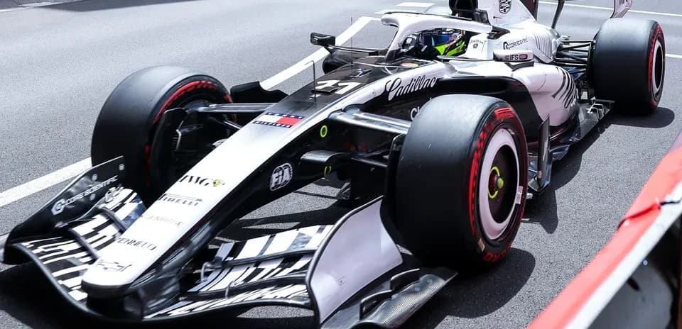 Formula 1 car on track during practice session