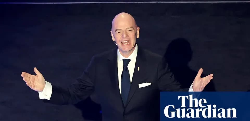 FIFA president speaking at an event on stage