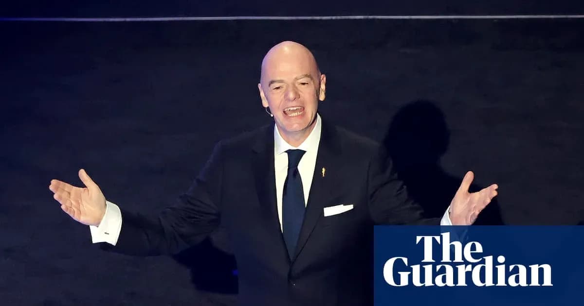 FIFA president speaking at an event on stage