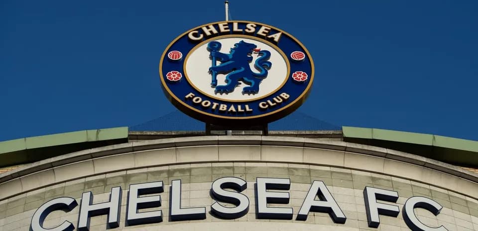 Chelsea FC logo displayed on stadium facade