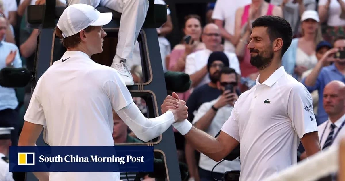 Tennis players shaking hands after match at Wimbledon