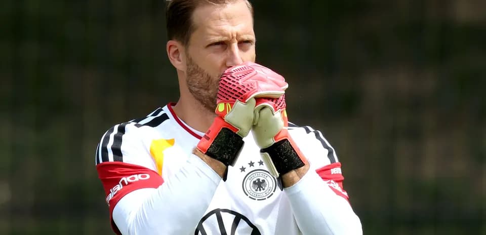 Goalkeeper practicing during training session