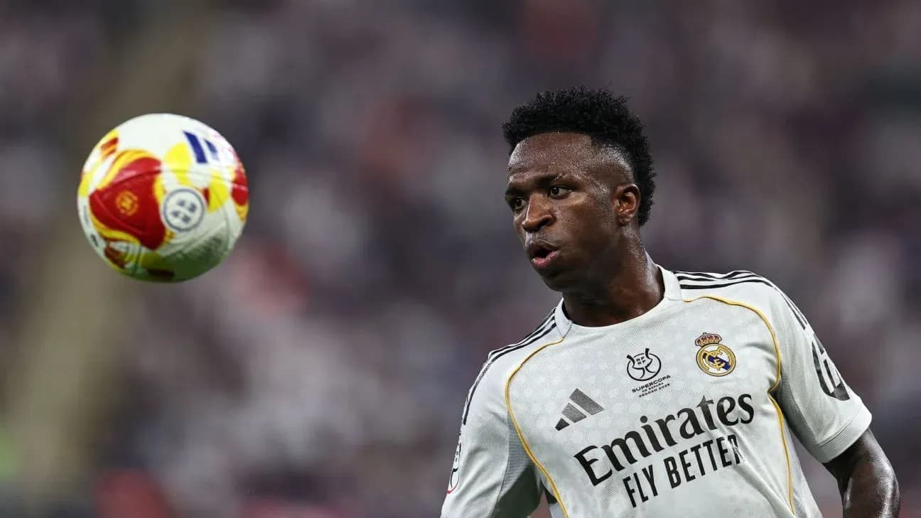 Vinicius Jr. passing the ball during a match