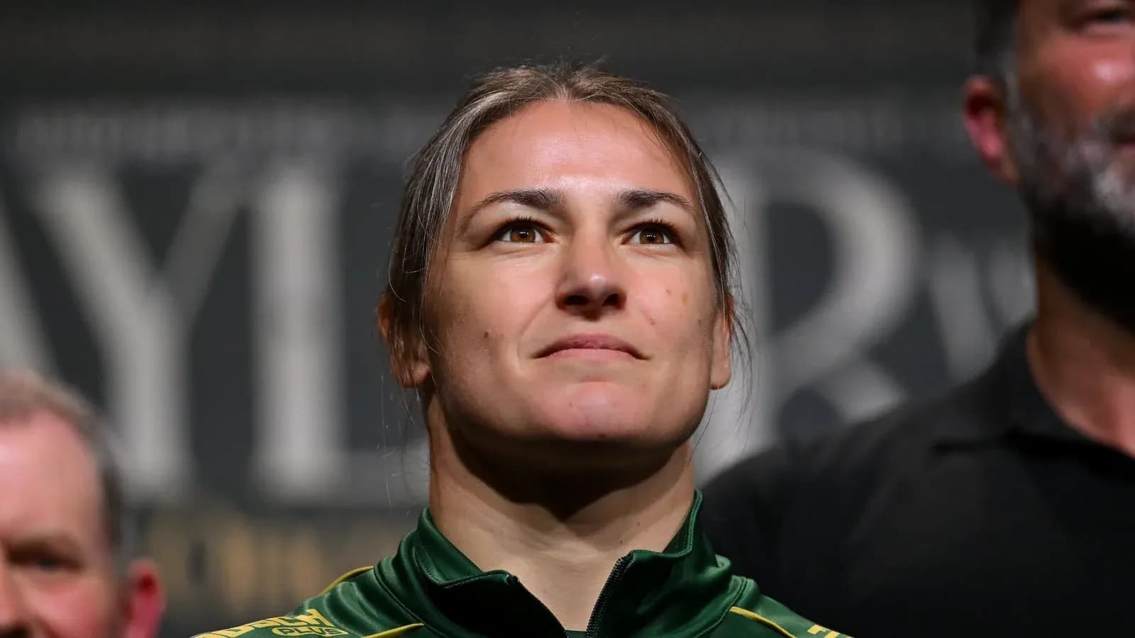 Athlete posing during a pre-fight event