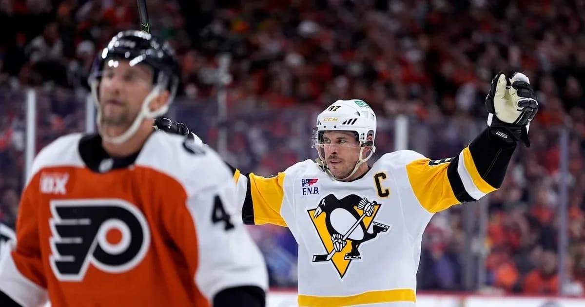 Pittsburgh Penguins player celebrating a goal