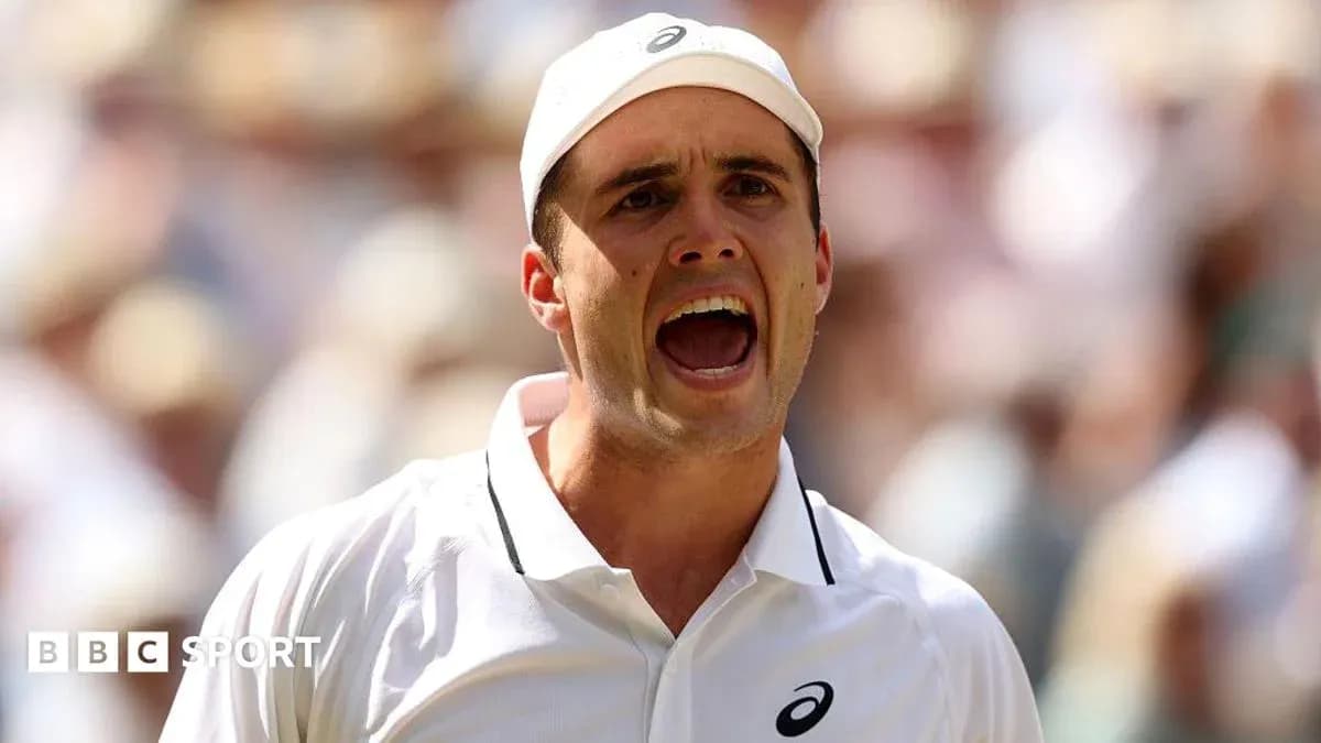 Tennis player celebrating during a match