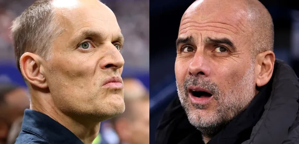 Two football managers during a match