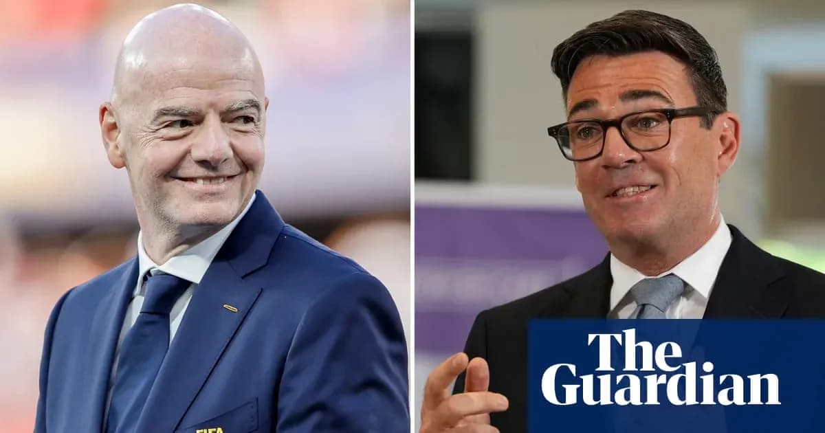 FIFA president and official speaking at event