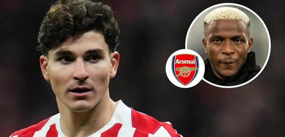 Futbolchi maydonda, Arsenal logotipi bilan