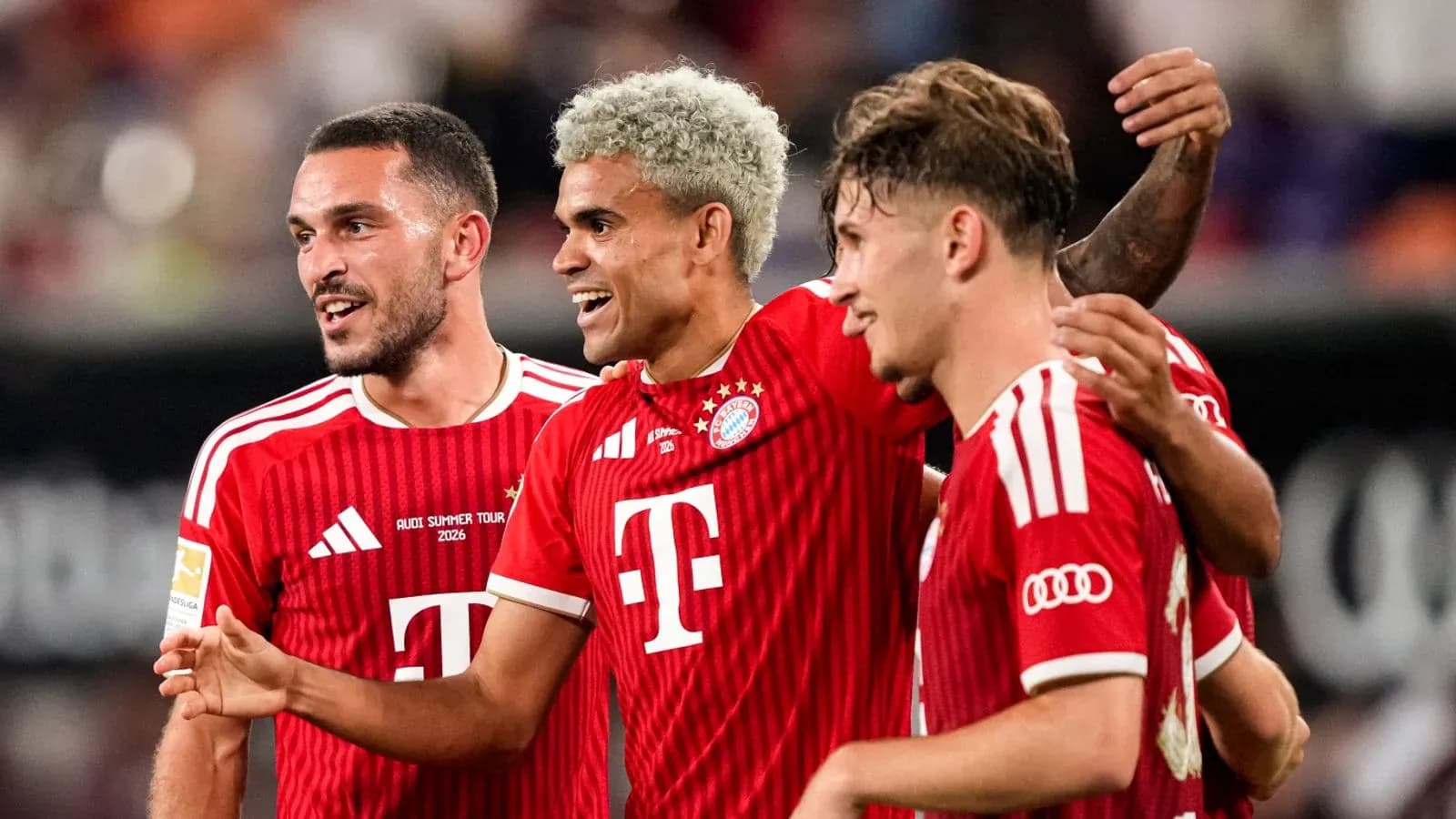 Bayern Munich players celebrating during match