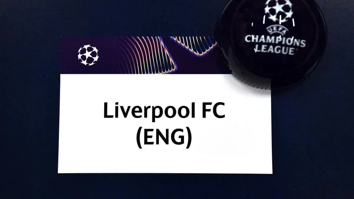 Liverpool FC nameplate with UEFA Champions League logo