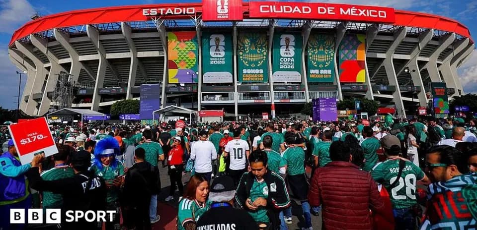 Fans gathered outside Estadio Ciudad de México