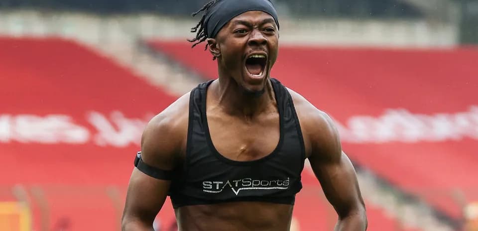 Player celebrating during training session on field