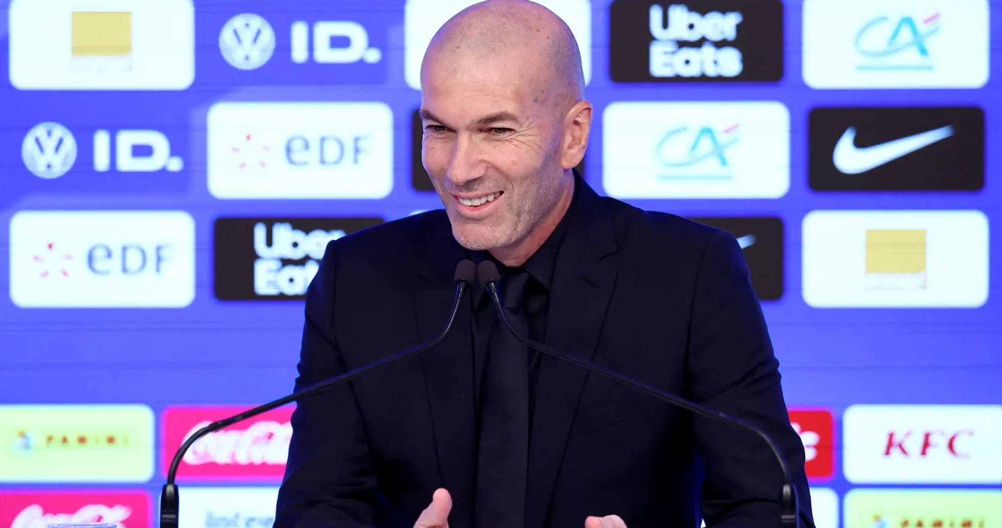 Zinedine Zidane speaking at a press conference