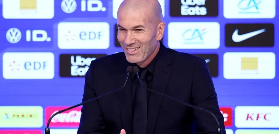 Zinedine Zidane speaking at a press conference