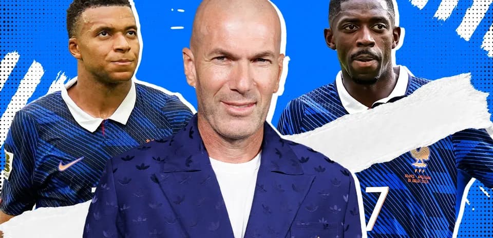 Kylian Mbappé, Zinédine Zidane, Ousmane Dembélé portrait
