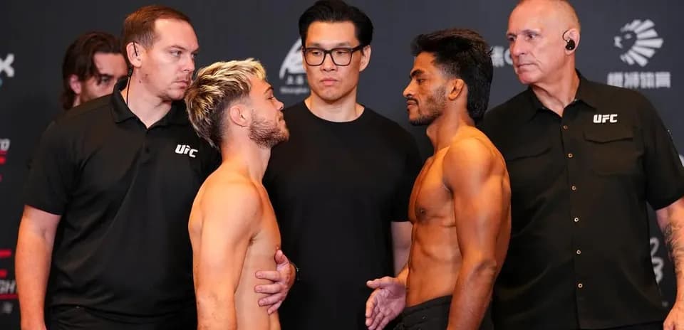 Fighters facing off at UFC weigh-in event