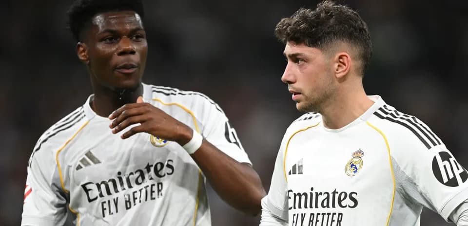 Real Madrid players discussing during a match