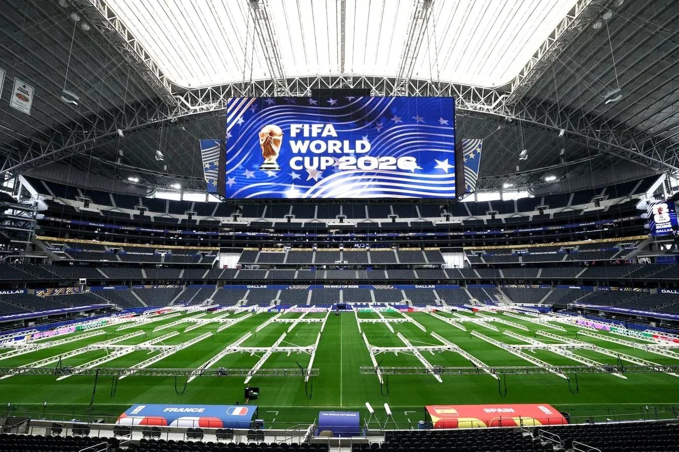 FIFA World Cup 2026 banner in stadium