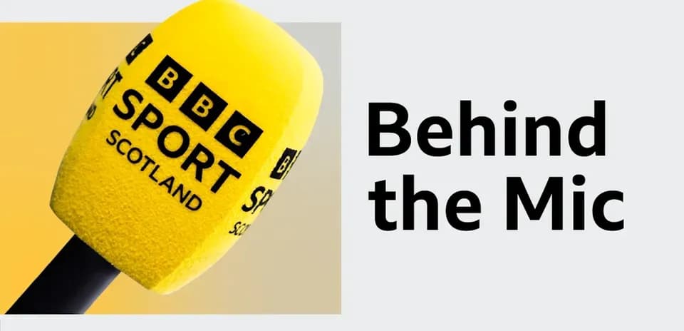 BBC Sport Scotland microphone on a plain background