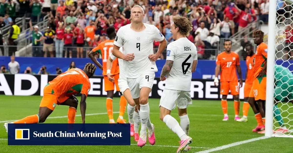 Norway players celebrating a goal during match