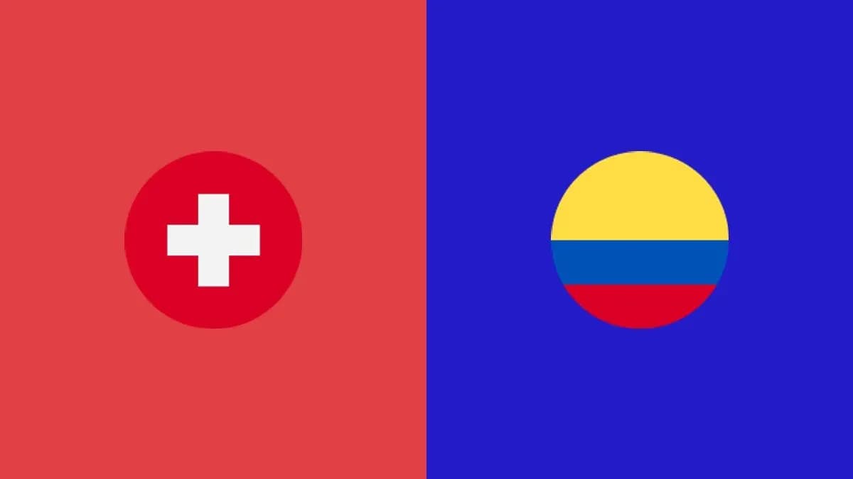 Switzerland and Colombia flags side by side