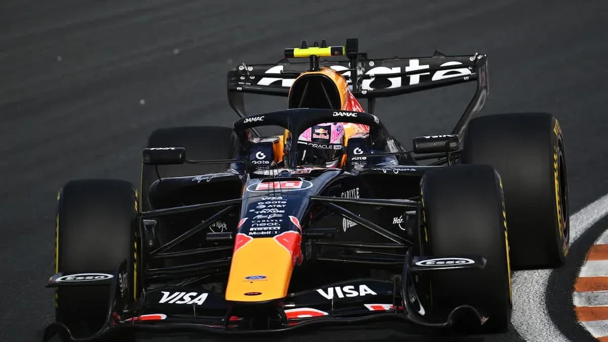 Formula 1 car racing on track during event