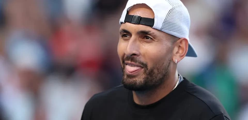 Tennis player with cap during match on court