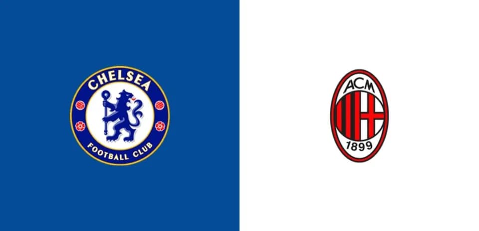 Logos of Chelsea FC and AC Milan