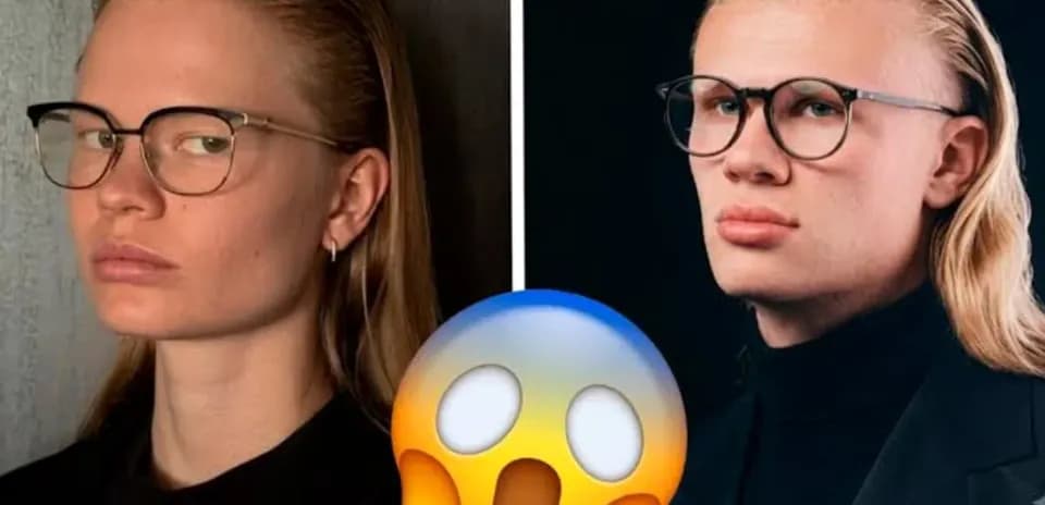 Two individuals wearing glasses posing for portraits