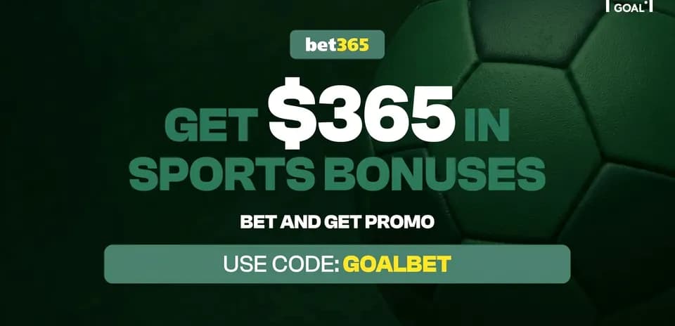 Football with betting promotion details on green background