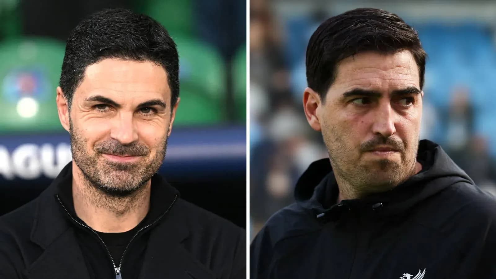 Two football managers during a match
