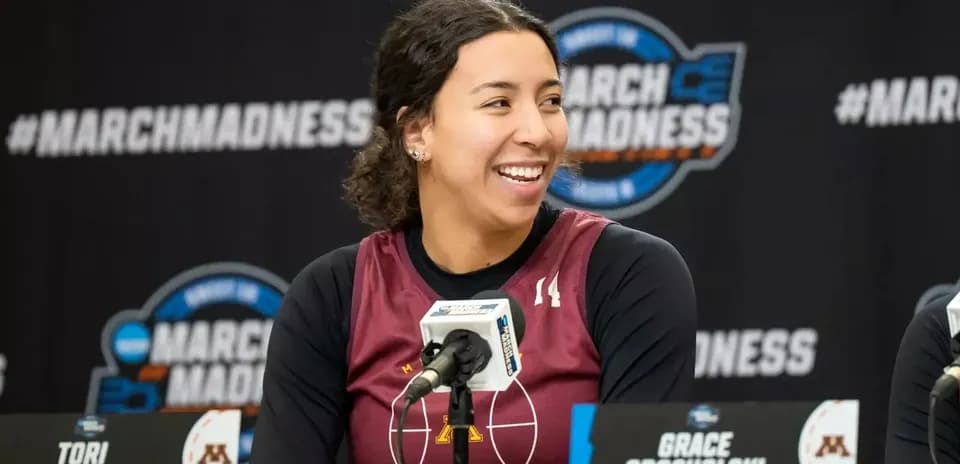 Tori McKinney speaking at March Madness press conference