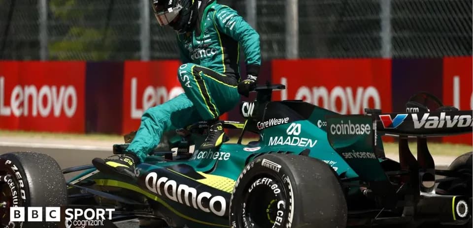 Pilot stepping out of Aston Martin Formula 1 car