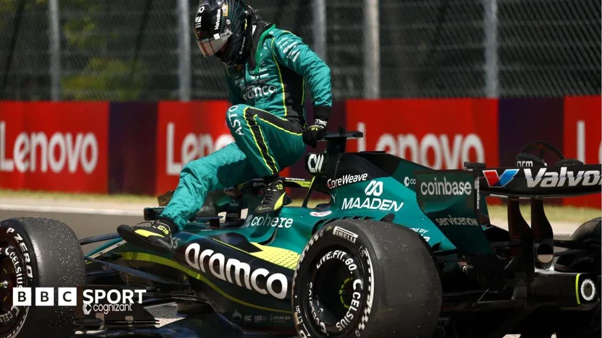 Pilot stepping out of Aston Martin Formula 1 car