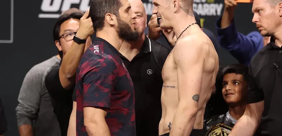 Fighters face-off at UFC weigh-in event